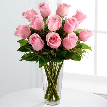 1 Dozen Long Stem Pink Roses