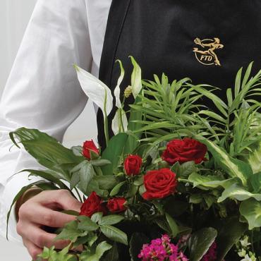 Florist Designed Blooming and Green Plants in a Basket